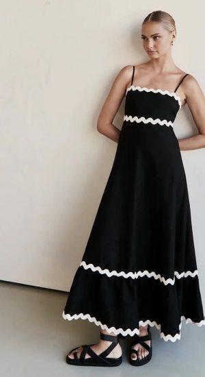 Φορεμα Maxi Με Τιραντες Μαυρο.
